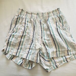 Briggs New York Striped Women's Shorts - White, Blue, Brown